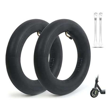 Chambre à Air 10 x 2.125 (10 Pouce),2 Pneus à Air Renforcée avec 2 Leviers Scooter Électrique,Double Épaisseur, Valve Renforcé, Pneu Roue Anti-Perforation Avant/Arrière Trottinette Électrique