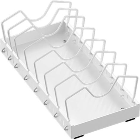 Étagère réglable robuste pour casseroles et poêles - Capacité de 20 kg - Design compact pour petites cuisines - En acier au carbone - Économie d'espace (1/5)