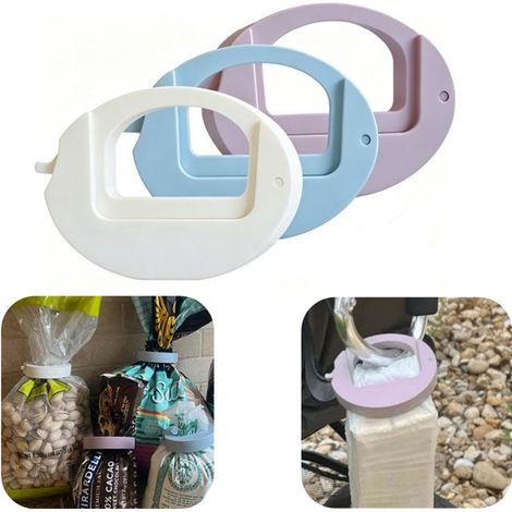 Pinces alimentaires lot de 3 - clips hermétiques anti-humidité pour snacks et chips, 7,5 x 5,5 cm, coloris assortis (1/5)
