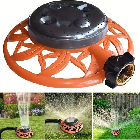 1 tête d'arrosage de pelouse à 8 fonctions avec base décorative en métal, arroseur de jardin (1/5)