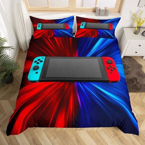 Housse de couette pour gamepad,Housse de couette pour enfants garçons,Motif manette de jeux vidéo,Parure de lit super king 240x260 (1/5)