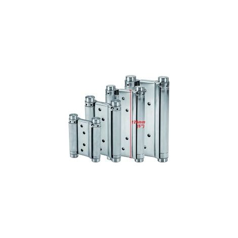 Charnières à ressort en acier inox 126mm – Double action pour portes battantes – Charge max 25kg – Lot de 2 – Installation facile (1/5)