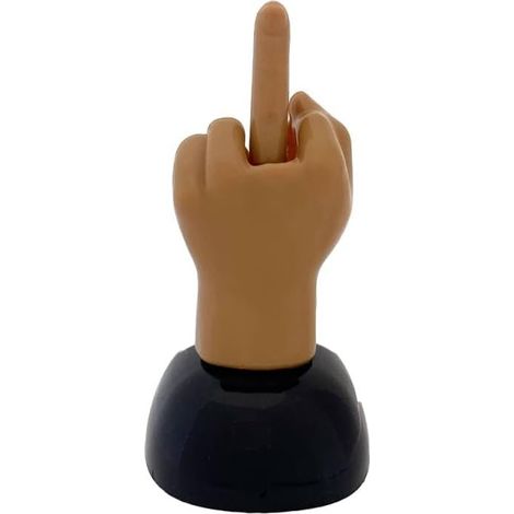 1 Figurine Doigt D'honneur Solaire, Mouvement Oscillant Automatique, Décoration Humour Bureau Maison (1/2)