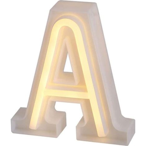 Lettere luminose neon a led luci alfabeto A luminoso per decorazione casa compleanni nozze festa bar eventi luce calda (1/5)
