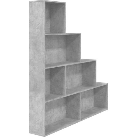 vidaXL Bücherregal Betonoptik Ingenieurholz 6 Regale