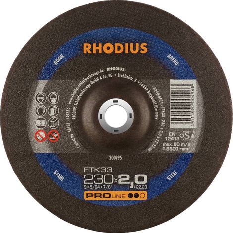 RHODIUS FTK33 200995 JEU DE DISQUE À TRONÇONNER 25 PC(S) ACIER