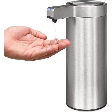 Automatischer Seifenspender aus Edelstahl, wasserdicht nach IPX5, wiederaufladbar über USB-C, geeignet für Küche und Bad (silber) (1/5)