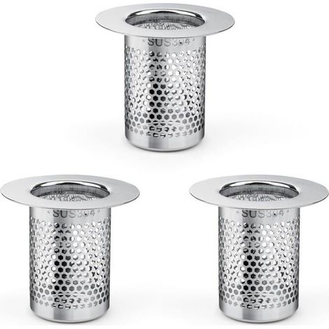 Filtre a Cheveux pour Douche, 3 Pièces Inoxydable Filtre Douche Cheveux, 5,5 × 5cm Filtre Lavabo Cuisine pour Balcon (1/4)