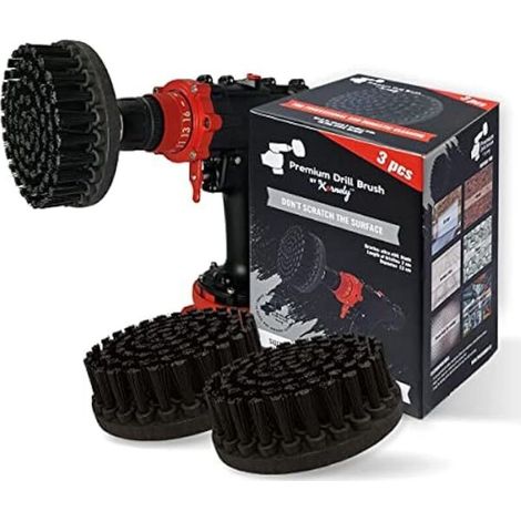 ZOLGINAH Lot de 3 brosses de Forage de qualité supérieure Ultra rigides Noir 13cm Brosse à récurer Ne Raye Pas Les Surfaces Convient pour Nettoyer Les grilles, Les Pierres, Les Carreaux extérieurs