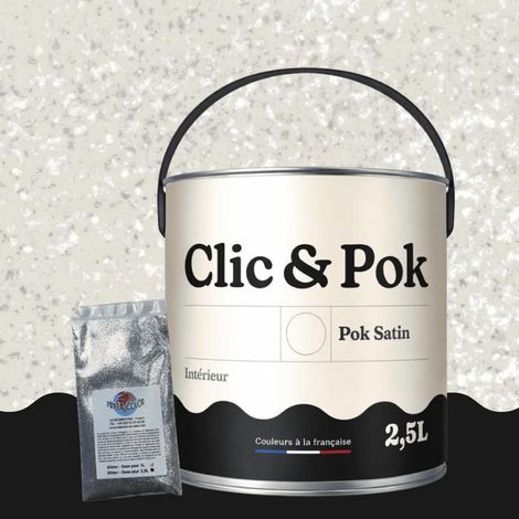 Peinture Effet Pailleté pour Murs & Plafonds - POK PAILLETTE - 2,5L - Lin Clair (1/4)