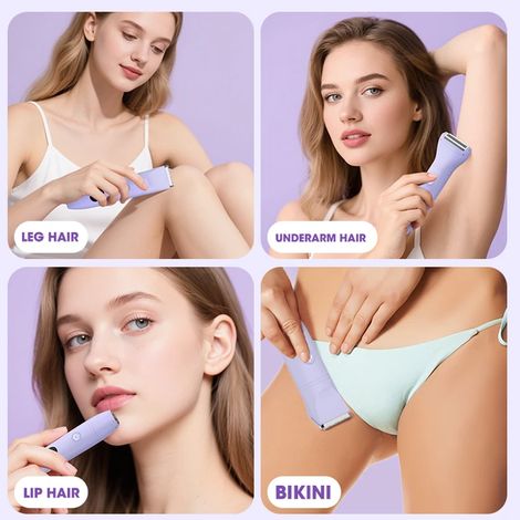 Tondeuse à poils, épilateur électrique 3 en 1, tondeuse bikini étanche (violette)-AquaForge (1/4)