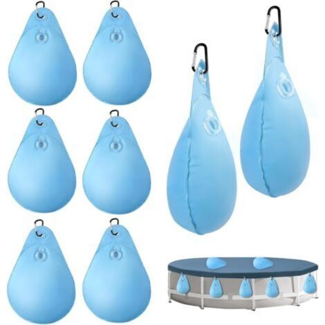 Hochleistungs-Wassersäcke für Poolabdeckungen – 8 Stück aus verstärktem PVC mit integrierten Haken, ideal für eingelassene Pools