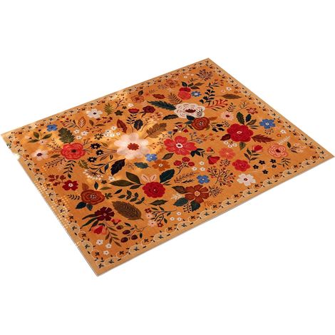 Tapis D'Entrée - Antidérapant - Lavable En Machine - Motif Floral Boho - Faible Épaisseur - Pour Intérieur Porte D'Entrée Cuisine Chambre D'Enfants - 40 x 60 cm (1/5)