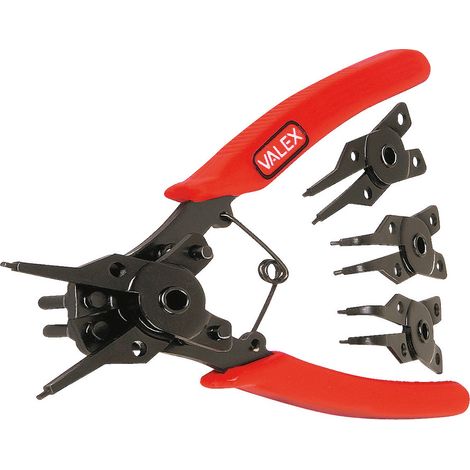 Pinza per anelli elastici con 4 teste intercambiabili VALEX 1462626 (1/5)