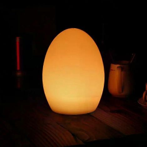 Luce notturna a LED a forma di uovo, luce RGB a battito di mani ricaricabile tramite USB, luce per far dormire i bambini, luce per esterni per bar/caffetterie che protegge gli occhi. (1/5)
