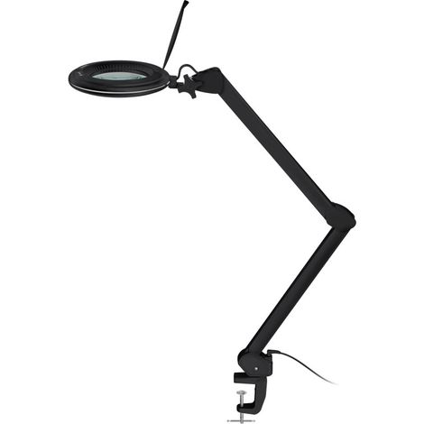 goobay 64986 Lámpara aumento LED 10W 800lm/ pinza/lente cristal 127mm 1,75 aumentos/lupa trabajo cosmética, soldadura, manualidades, leer/brazo articulado/lámpara sobremesa (1/5)