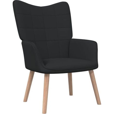 Fauteuil inclinable en tissu noir (1/5)