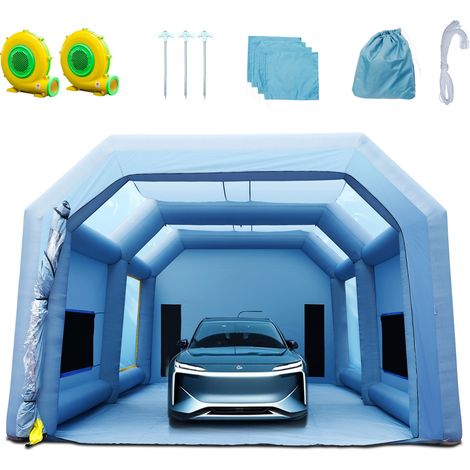 VEVOR Cabina de Pintura Inflable 10 x 6 x 4 m Carpa Hinchable de Pintura de Coches en Oxford 210D con Sistema de Filtración 2 Sopladores 950W + 1100W Estación de Trabajo de Pintura Taller de Garaje (1/5)