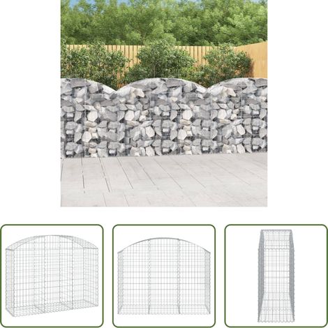 Schalldämmung - Gabione mit Hochbogen 150x50x100/120 cm Verzinktes Eisen (1/5)