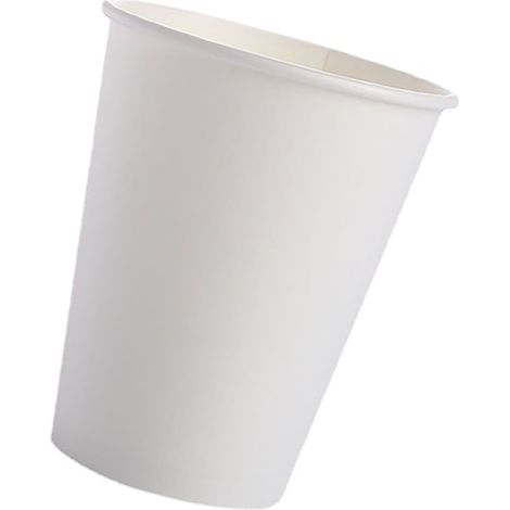 Lot de 50 gobelets en papier à bords roulés, résistants à la chaleur et étanches, écologiques, pour la maison, le bureau et la salle de classe (blanc). (1/5)