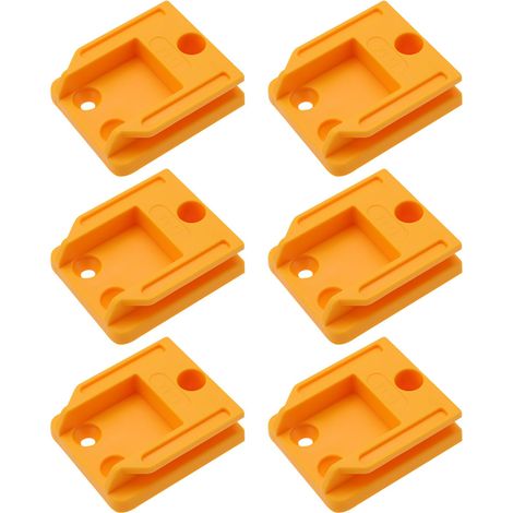Lot de 6 porte-outils muraux en plastique à trois trous sans fil compatibles avec perceuse électrique 20 V 18 V 12 V (jaune) (1/5)