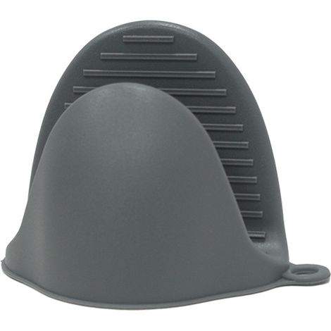 Gant de cuisine en silicone épais (gris) résistant à la chaleur, idéal pour la cuisson, la pâtisserie, les barbecues et les grillades. (1/5)