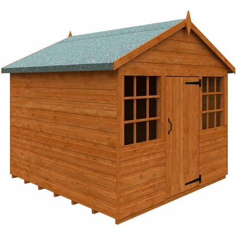 6 x 6 Feet Wendyhouse 12mm Shed - Solid Wood/Softwood/Pine - L175 x W175 x H172.4 cm - Burnt Orange