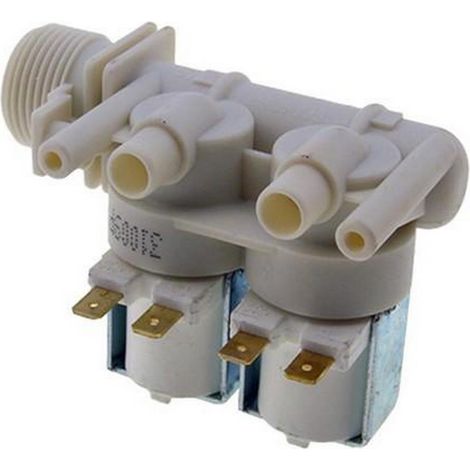 Ersatzteil - 2-Wege-Magnetventil 90° Durchm. 10 mm - - INDESIT, ARISTON HOTPOINT, WHIRLPOOL, SCHOLTES, BAUKNECHT, PRIVILEG, IGNIS, IKEA