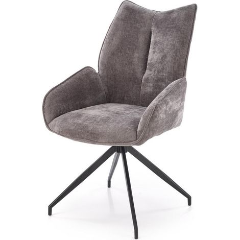 Chaise grise en tissu pivotante 360° Nadia (1/5)