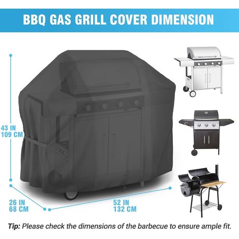 Grillabdeckung – 132 x 68 x 109 cm – 420D Oxford-Gewebe – Wasserdichte Grillabdeckung – Universelle Grillabdeckung – Outdoor-Grillabdeckung – Winddicht, staubdicht, feuchtigkeitsbeständig und UV-bestä (1/5)
