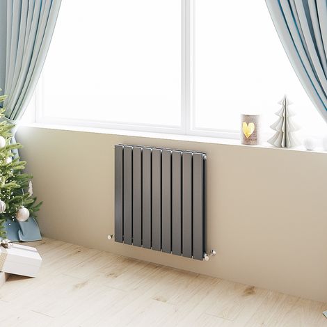 Acezanble Horizontal Flat Panel Radiator Central Heating Rad 600x612mm Double Anthracite