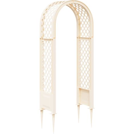 Rose Arch with Spikes White 97 x 43 x 218 cm PP vidaXL