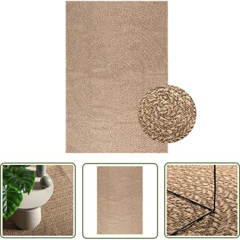 The Living Store Teppich ZIZUR 120x170 cm Jute-Optik Indoor und Outdoor - Outdoor-Teppich - Terrasse - Balkon - Garten - Jute Optik (1/5)