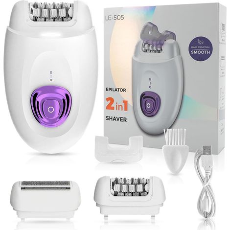 2 in 1 Electric Hair Remover for Women, Rechargeable Shaver, Shavers for Legs, Face, Lips, Body, Bikini, with Nice Packaging (1/5)