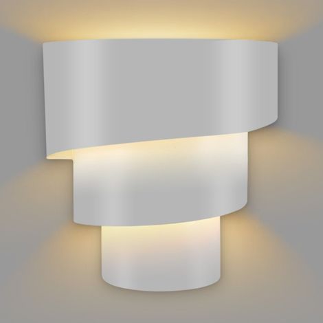Aplique de Pared LED Rotativa de Tres Moderna Capas Forma de Escalera Iluminación de Pared Creativa de Hierro (Blanco) (1/4)