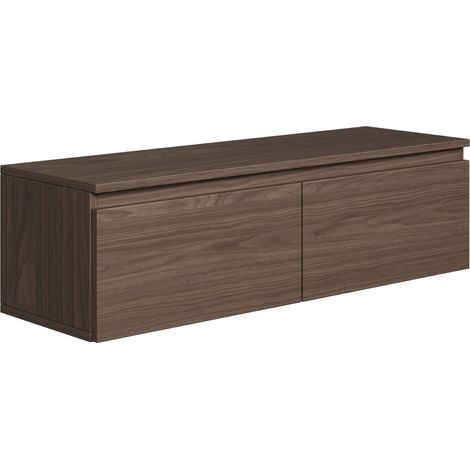 Selsey BEMMI -Mueble de TV suspendido con 2 puertas -100 cm -nogal de Wisconsin