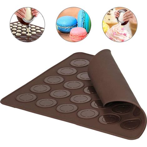 Tapis de cuisson en silicone, moule à macarons en silicone antiadhésif pour 30 cavités