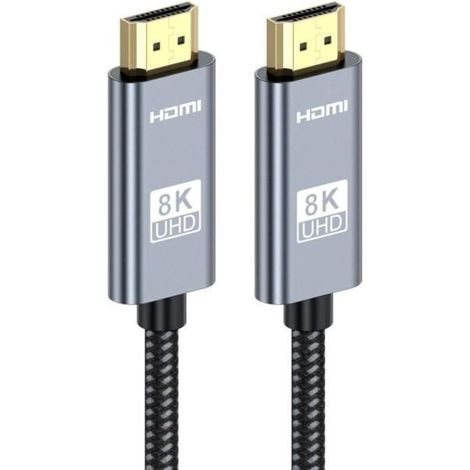 Câble HDMI 2.1 8K 60Hz 4K 120Hz 3D Ultra HD Audio et Vidéo Dynamic HDR,Dolby Vision pour PC TV PS5 Xbox (5m) (1/4)