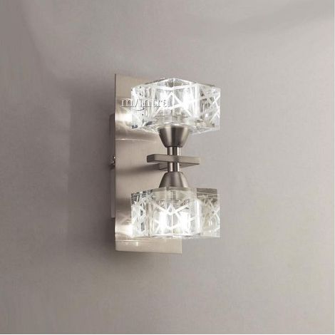 Applique, Applique zen 2L Mantra Satin nickel en Verre, MANTRA