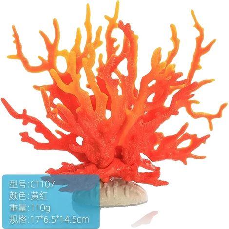 Adornos de coral, diseño de resina en miniatura, decoración versátil para acuarios, color naranja. (1/2)