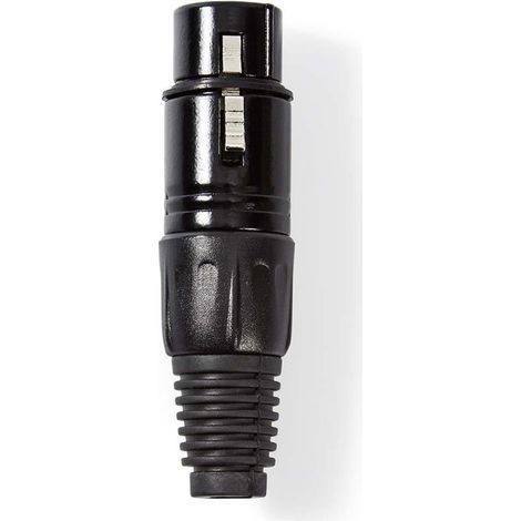Conector xlr recto mujer niquelado soldadura diametro de entrada del cable 50 mm metales negro 1 pc bolsa de plastico