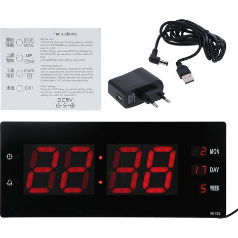 Horloge murale LED Calendrier avec Veilleuse Innovante pour Bureau Maison Laboratoire - Prise UE (1/5)