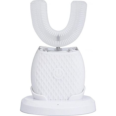 Brosse à dents électrique - Blanchiment des dents - Brosse à dents 360° - Brosse à dents électrique avec base - Kit de blanchiment intelligent - Blanche-AquaForge (1/5)