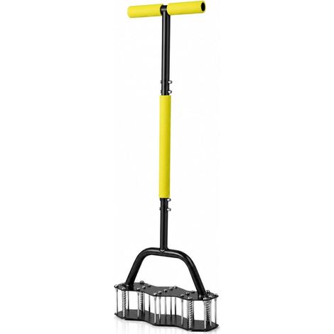Manual Lawn Aerator with Spring Ejection Mechanism - Steel Spiked Lawn Scarifier for Garden and Yard - Ergonomic Garden Tool for Soil Aeration (1/4)
