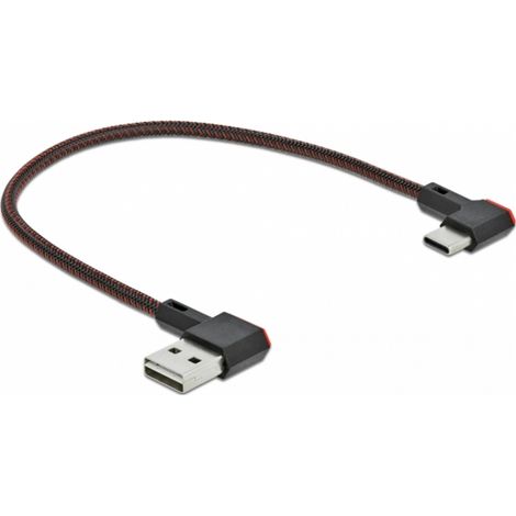 Delock USB-Kabel USB 2.0 USB-A Stecker, USB-C® Stecker 0.20 m Schwarz vergoldete Steckkontakte 8527