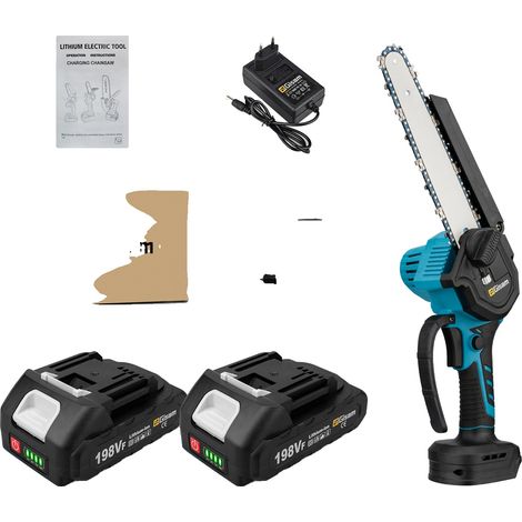 Scie Électrique à Chaîne, Moteur Sans Balais, Compatible avec Batterie, 2 Batterie (1/2)