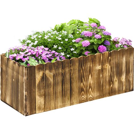 70L Wooden Raised Garden Bed,Rectangle Planter Box for Outdoor Herbs,Vegetables,and Flowers (80Lx33Wx30H cm)