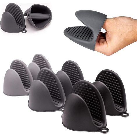 Paar Ofenhandschuhe und Küchenhandschuhe, Ofenhandschuhe, hitzebeständige Silikon-Ofenhandschuhe, hitzebeständig und rutschfest, geeignet zum Kochen (1/5)