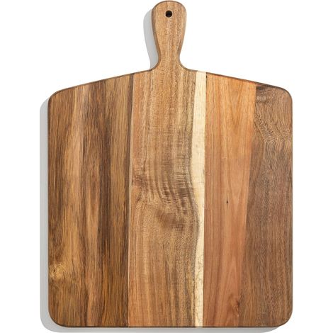 Acacia Wood Cutting Board and Chopping Board with Handle for Meat, Cheese Board, Vegetables, Bread, and Charcuterie - Decorative Wooden Serving Board for Kitchen and Dining Room, Large 17" x 13" (1/5)