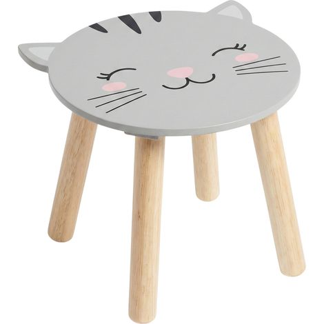 Kinderhocker aus Holz SAFARI mit Tiermotiv, 28 cm (1/3)